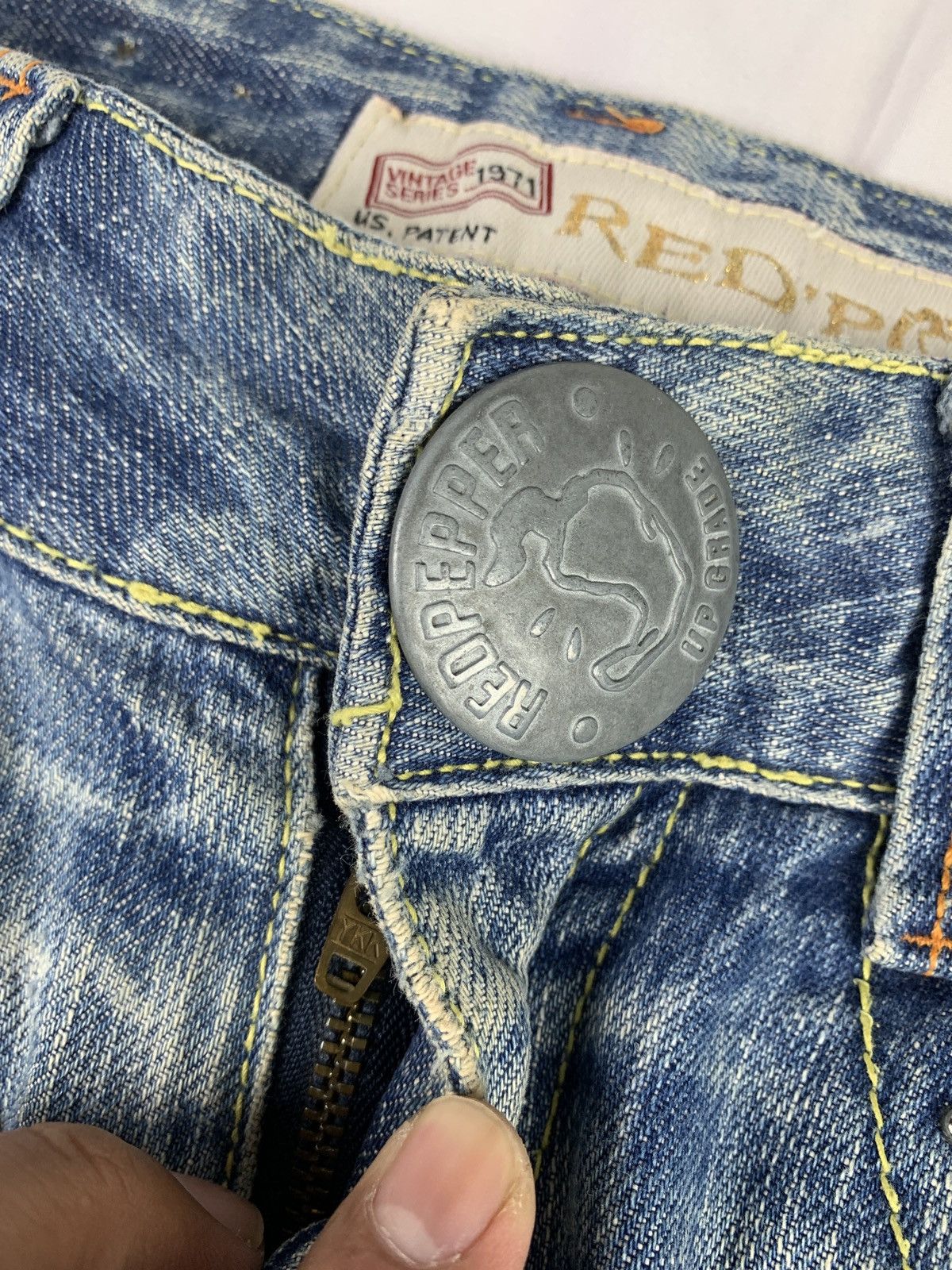 Japanese Brand 2000s Red Pepper Japan Low Rise Studded BaggyJeans Pants Size 30" / US 8 / IT 44 - 8 Thumbnail