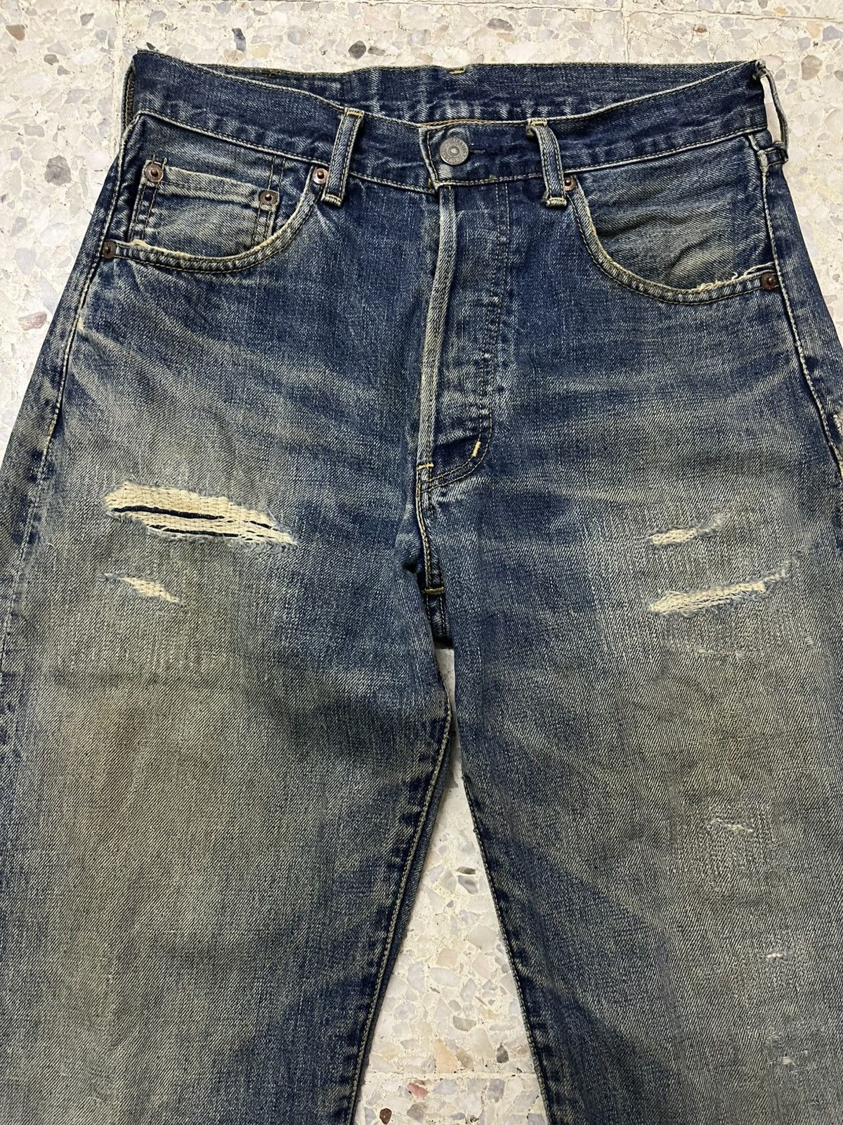 Levi's Vintage Clothing Levi’s 503B Vintage Selvedge Denim Heavy Fade Rare Size US 29 - 2 Thumbnail