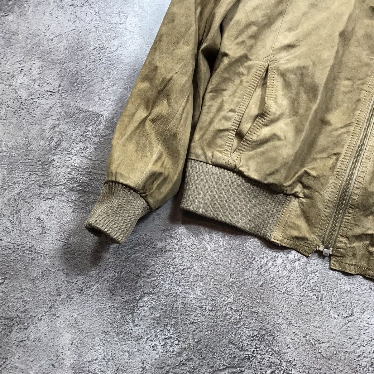 Vintage Vintage 90s Tan Bomber Jacket Baggy Streetwear Y2K Washed M Size M / US 6-8 / IT 42-44 - 5 Thumbnail