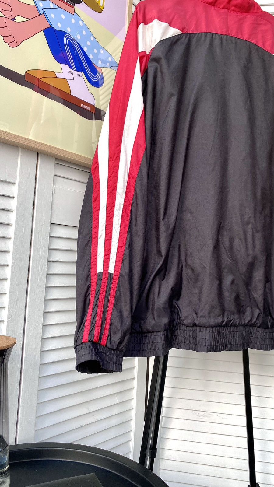 Adidas × Vintage Vintage Adidas Track Retro Jacket Nylon Striped 90s Red Size US L / EU 52-54 / 3 - 10 Thumbnail