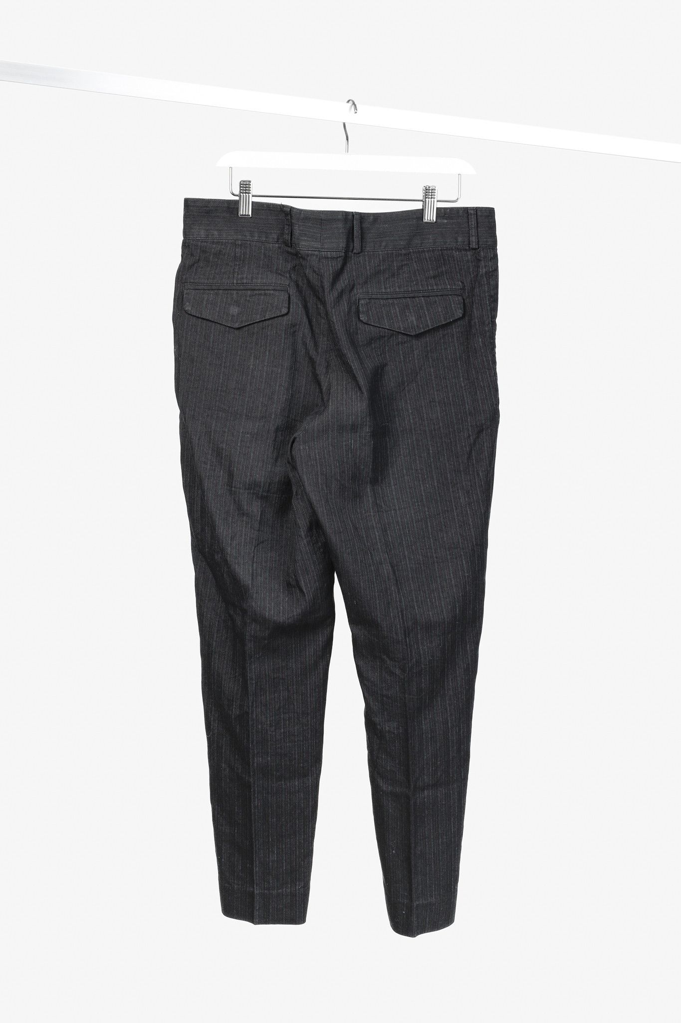 Dries Van Noten Dries Van Noten Cotton Linen Navy Pinstriped Pant Size 34" / US 12 / IT 48 - 2 Thumbnail