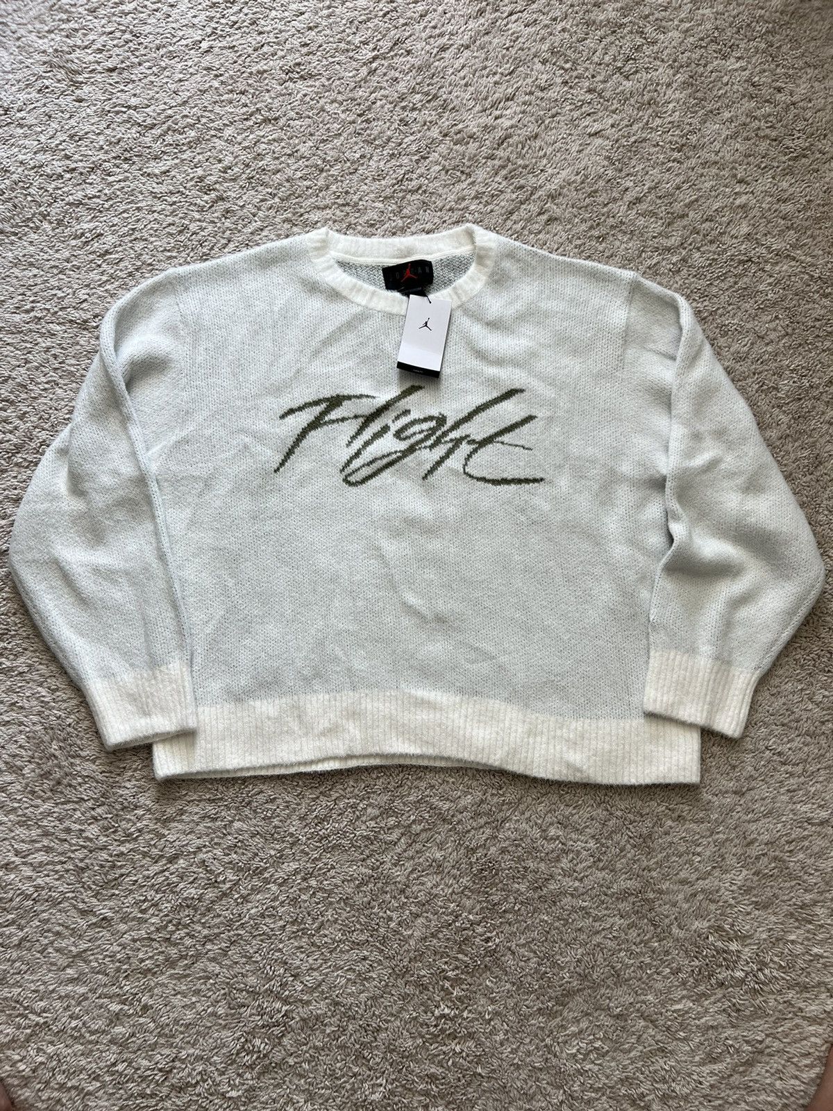 Jordan Brand Jordan Flight Heritage Crop Knit Crewneck Sweater Size US L / EU 52-54 / 3 - 5 Thumbnail