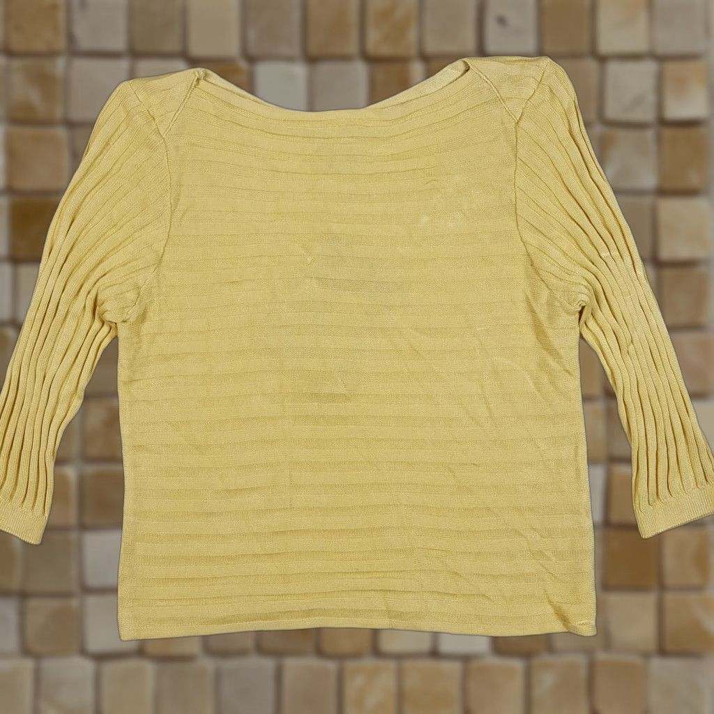 Vintage Jamie Sadock Silk Knit Golf Women’s Small Yellow Long Sleeve Blouse Shirt Top Vintage Size S / US 4 / IT 40 - 1 Thumbnail