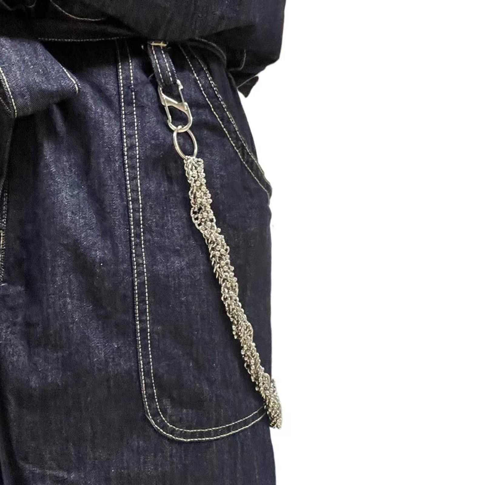 Jewelry Silver Twisted Wallet Chain, Men's Accessory Chain Size ONE SIZE - 1 Thumbnail
