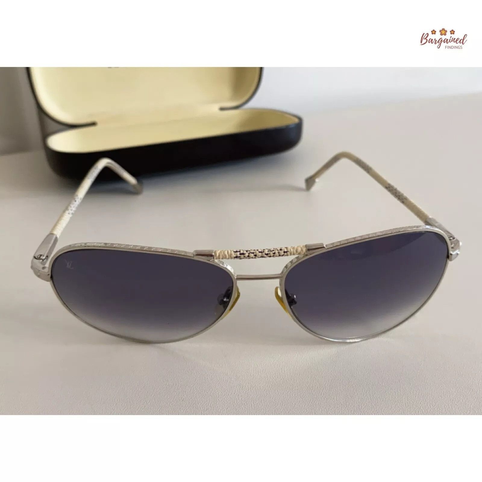 Louis Vuitton LOUIS VUITTON Damier Azur Conspiration Pilote Sunglasses Size ONE SIZE - 4 Thumbnail