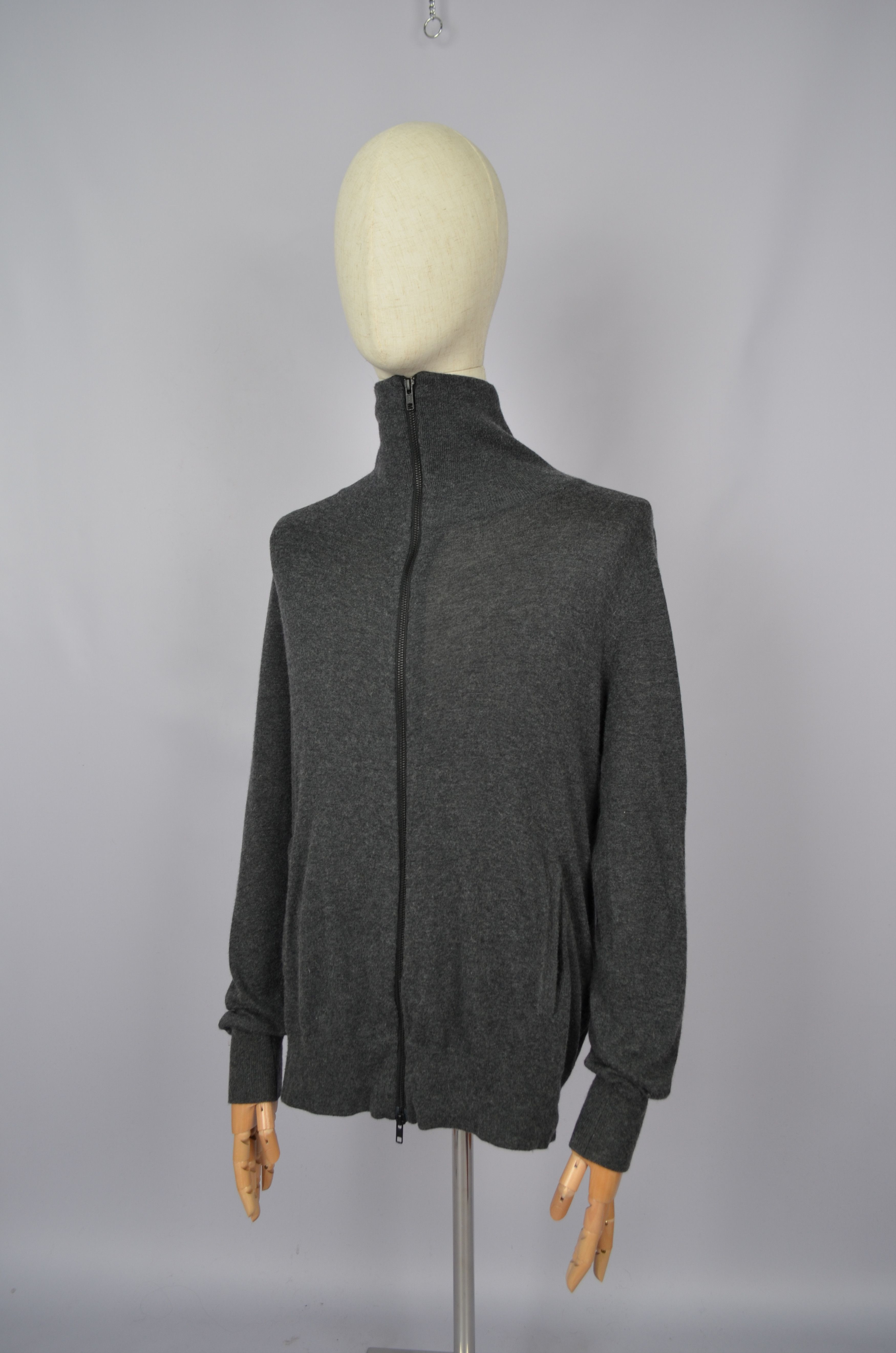 Allsaints × Designer All Saints Classic Trait ZipUp Viscose Nylon Cardigan Jumper Size US M / EU 48-50 / 2 - 1 Thumbnail