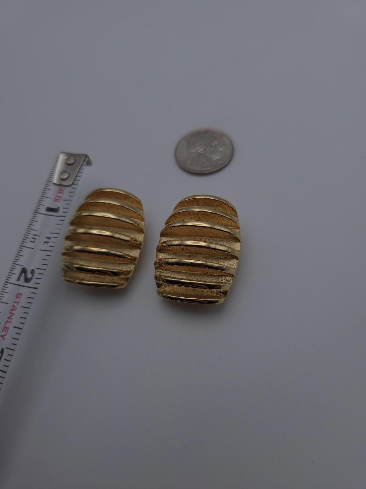 Givenchy Givenchy Paris NY Large Gold Tone Clip Earrings Size ONE SIZE - 4 Thumbnail
