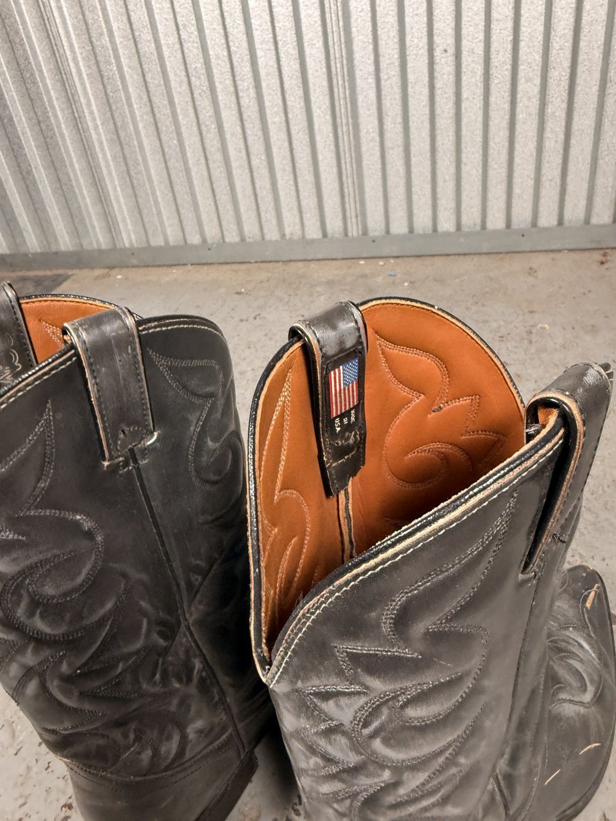 Acme Clothing 70s Vintage Acme Satin Black Made In Usa Cowboy Boots Size US 8.5 / EU 41-42 - 8 Thumbnail