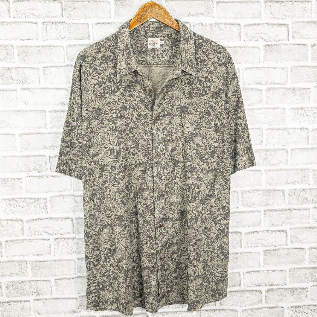 Faherty Faherty Brand Short Sleeve Button up Shirt Hemp Floral Size US XXL / EU 58 / 5 - 1 Thumbnail