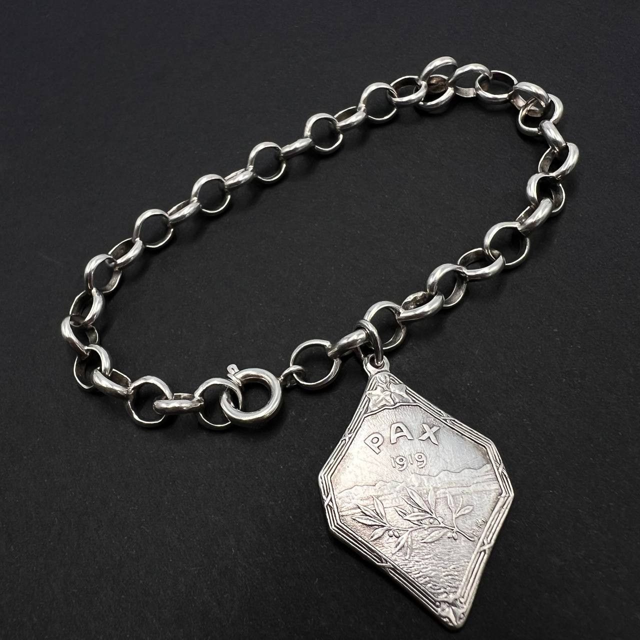 Vintage Vintage 800 Silver Bracelet PAX 1919 Versailles Marked Size ONE SIZE - 1 Thumbnail