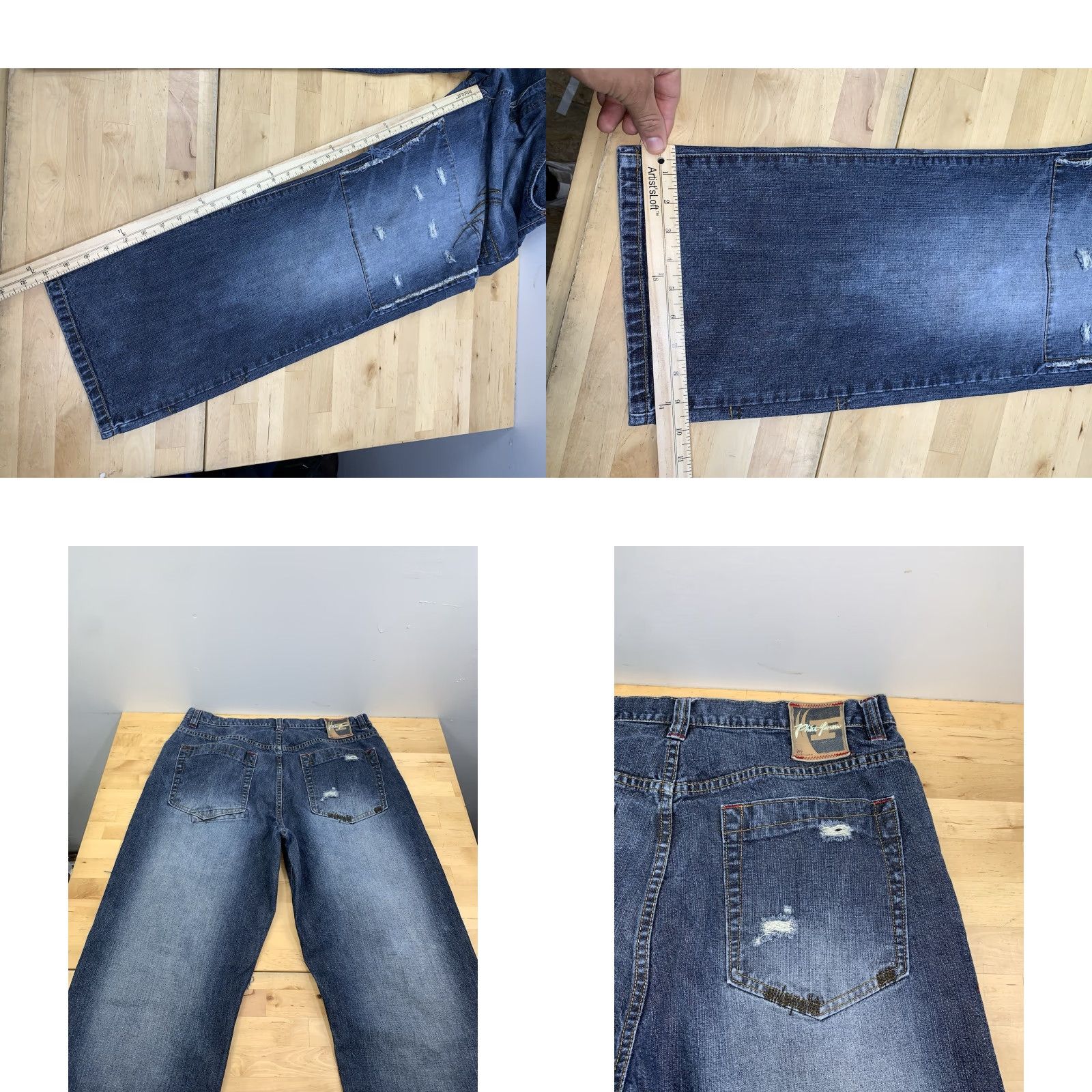 Phat Farm VINTAGE Phat Farm Jeans Mens 36x33 Blue Logo Y2K Grunge Hip Hop Straight Denim 11815 Mens Size US 36 / EU 52 - 9 Thumbnail