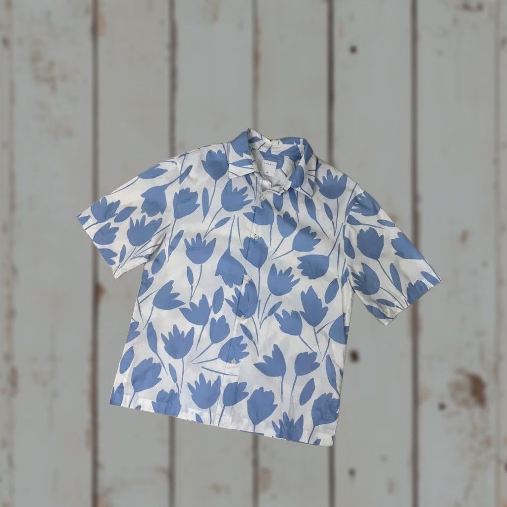 Sandro Sandro Shirt Button-Up Men Size S Blue Short Sleeve Size US S / EU 44-46 / 1 - 1 Thumbnail
