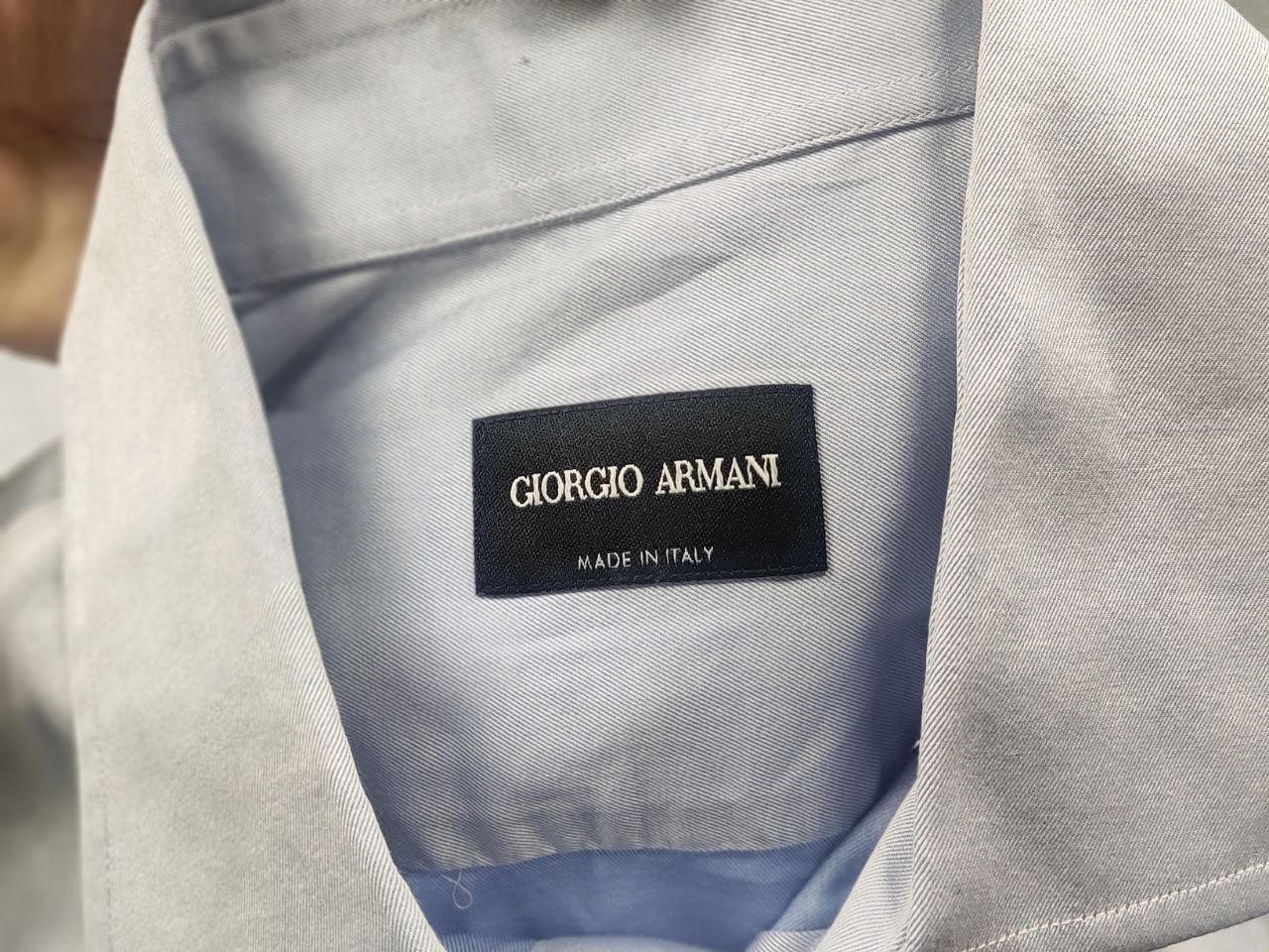 Giorgio Armani Giorgio Armani Design with Light blue thin Long sleeve shirt Size US M / EU 48-50 / 2 - 13 Thumbnail