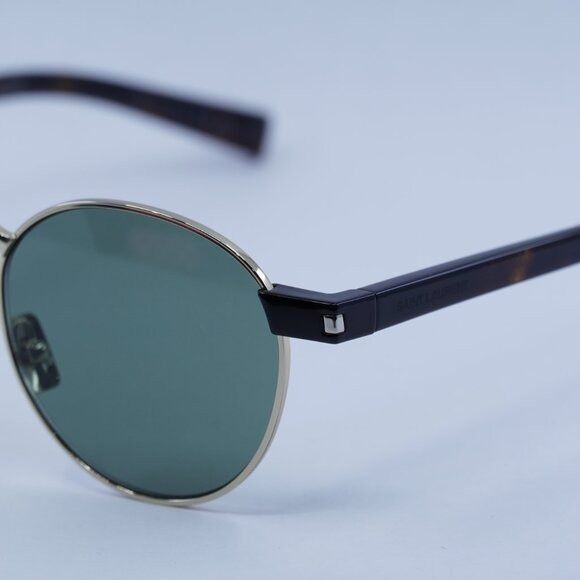 Saint Laurent Paris Saint Laurent SL707 002 Sunglasses Gold/Havana Round Frame Size ONE SIZE - 4 Thumbnail