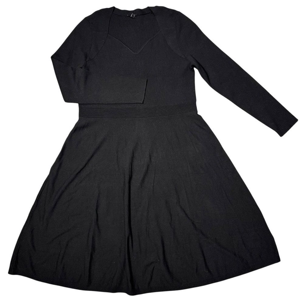 Talbots New Talbots Sweetheart Fit & Flare Sweater Black Dress Size Size L / US 10 / IT 46 - 5 Thumbnail