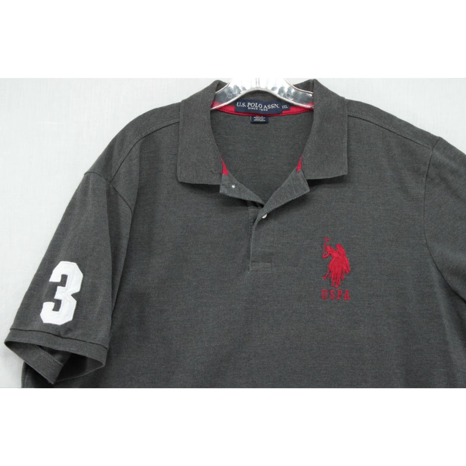 Vintage US Polo Assn Shirt Men 2XL Gray Short Sleeve Red Big Pony Preppy Polo Mens Size US XXL / EU 58 / 5 - 2 Thumbnail