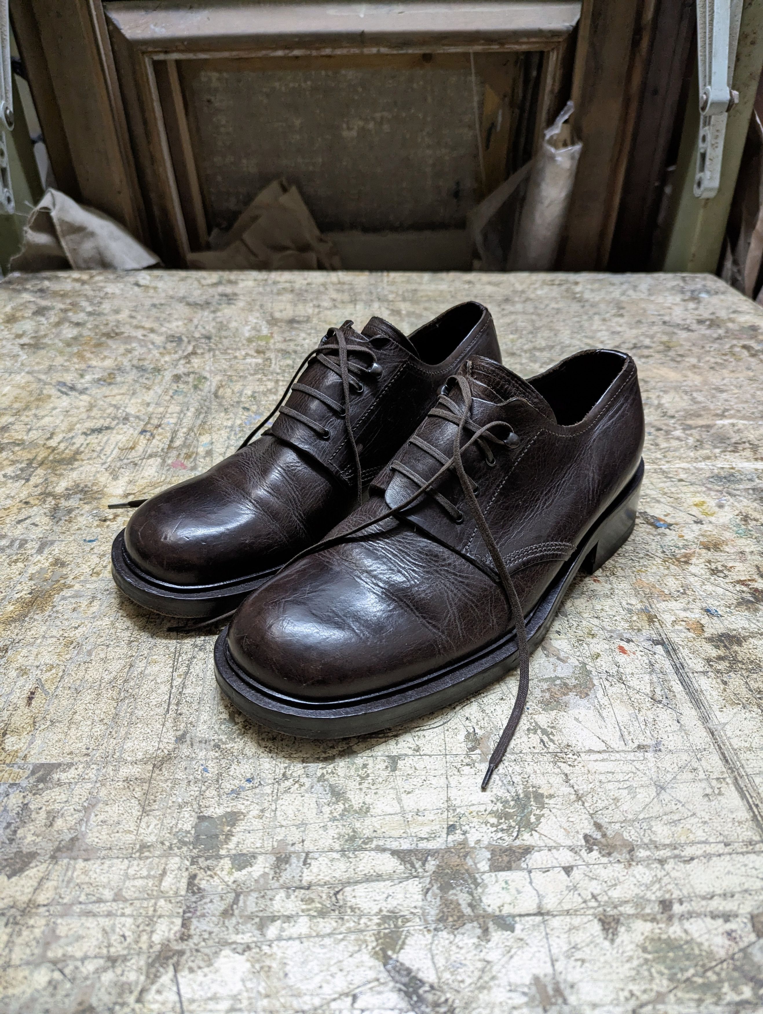 20471120 Rare! 00s Aketohn Heavy Square Toe Chunky Derby Size US 9 / EU 42 - 2 Thumbnail