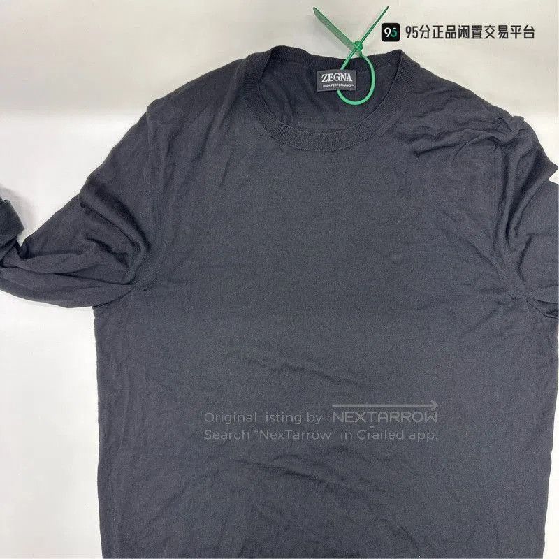 Ermenegildo Zegna Zegna FW22 Men's Black Crew Neck Sweater. Size US XXL / EU 58 / 5 - 5 Thumbnail