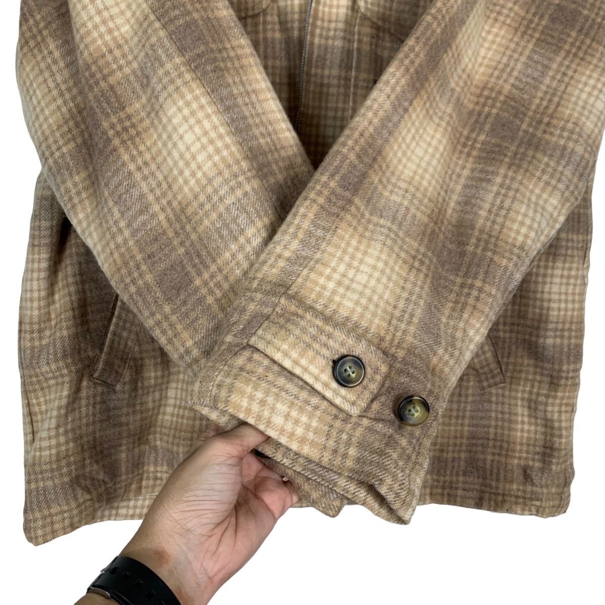 Flannel CREATION CUBE Shadow Plaid Checked Jacket #0024-C2 Size US M / EU 48-50 / 2 - 15 Thumbnail