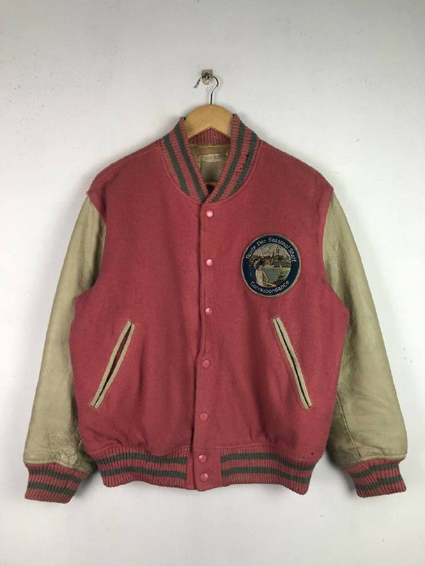 Vintage Vintage Rare Items Leather Varsity Rare colour Jacket Size US L / EU 52-54 / 3 - 2 Thumbnail