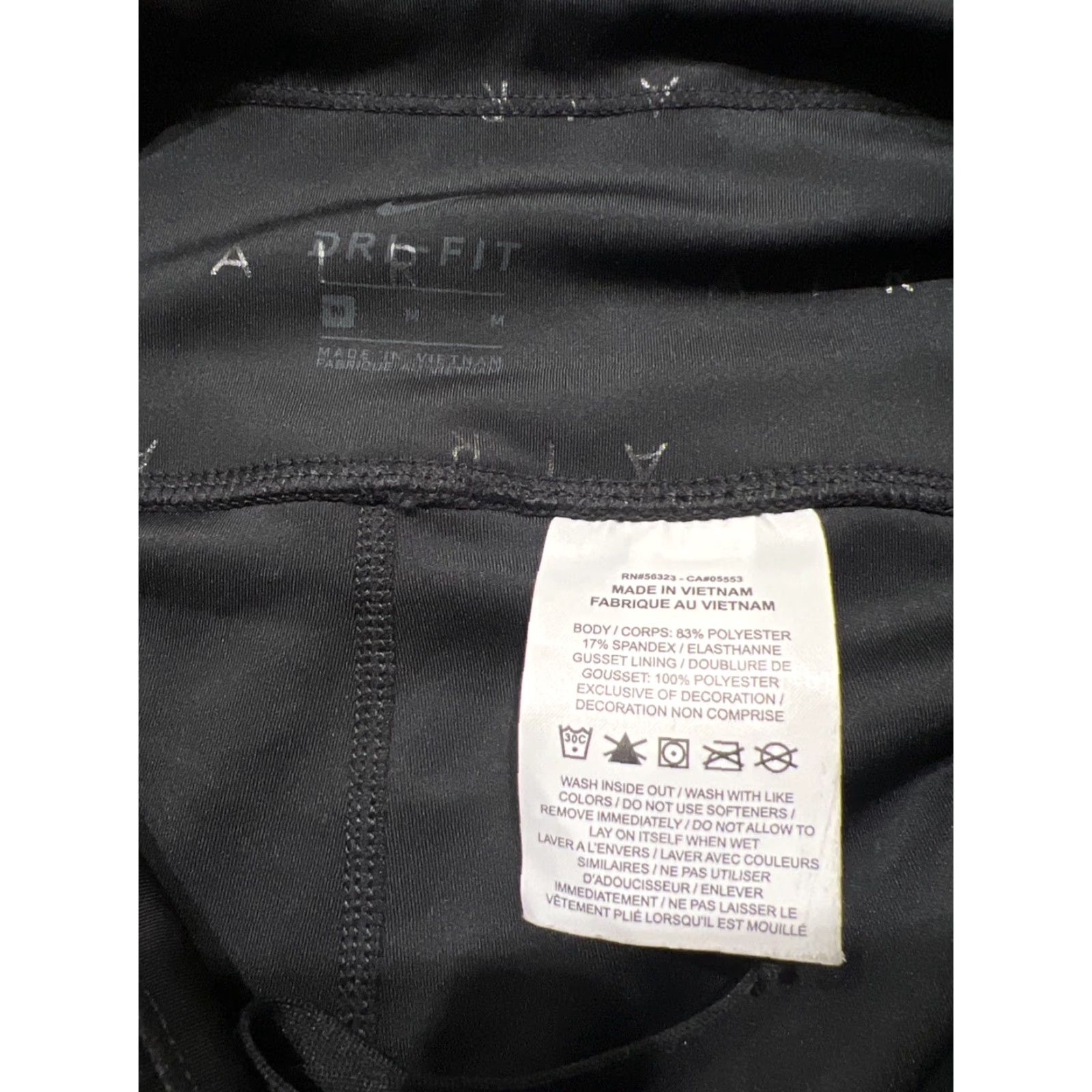 Nike Nike Dri Fit Women's Size M Legging Skinny Pants Black Polyester Pull On Solid Size 32" / US 10 / IT 46 - 7 Thumbnail