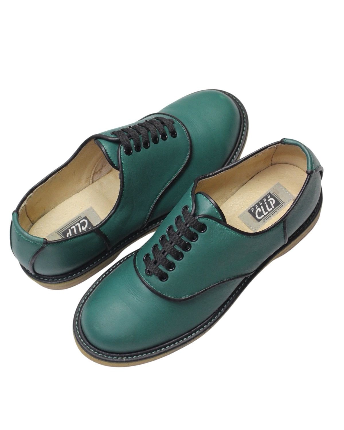 Vintage 2000S PASHU CLIP JAPAN GREEN DERBY SHOES WITH GUM SOLE Size US 7 / EU 40 - 3 Thumbnail