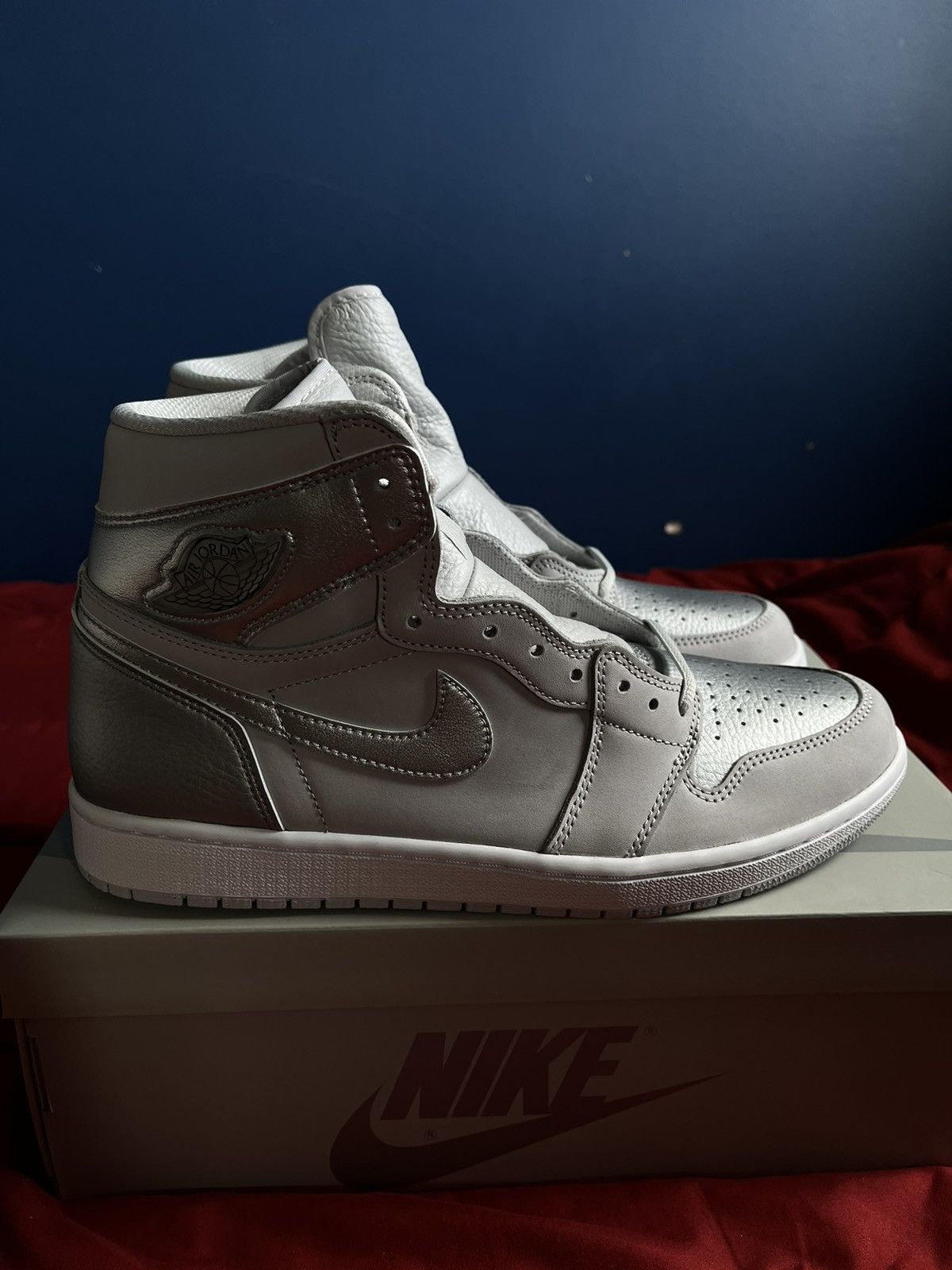 image of Jordan Nike Air Jordan 1 Retro High Co.jp Neutral Grey (Us Size 11 Mens) Shoes in Silver, Men's