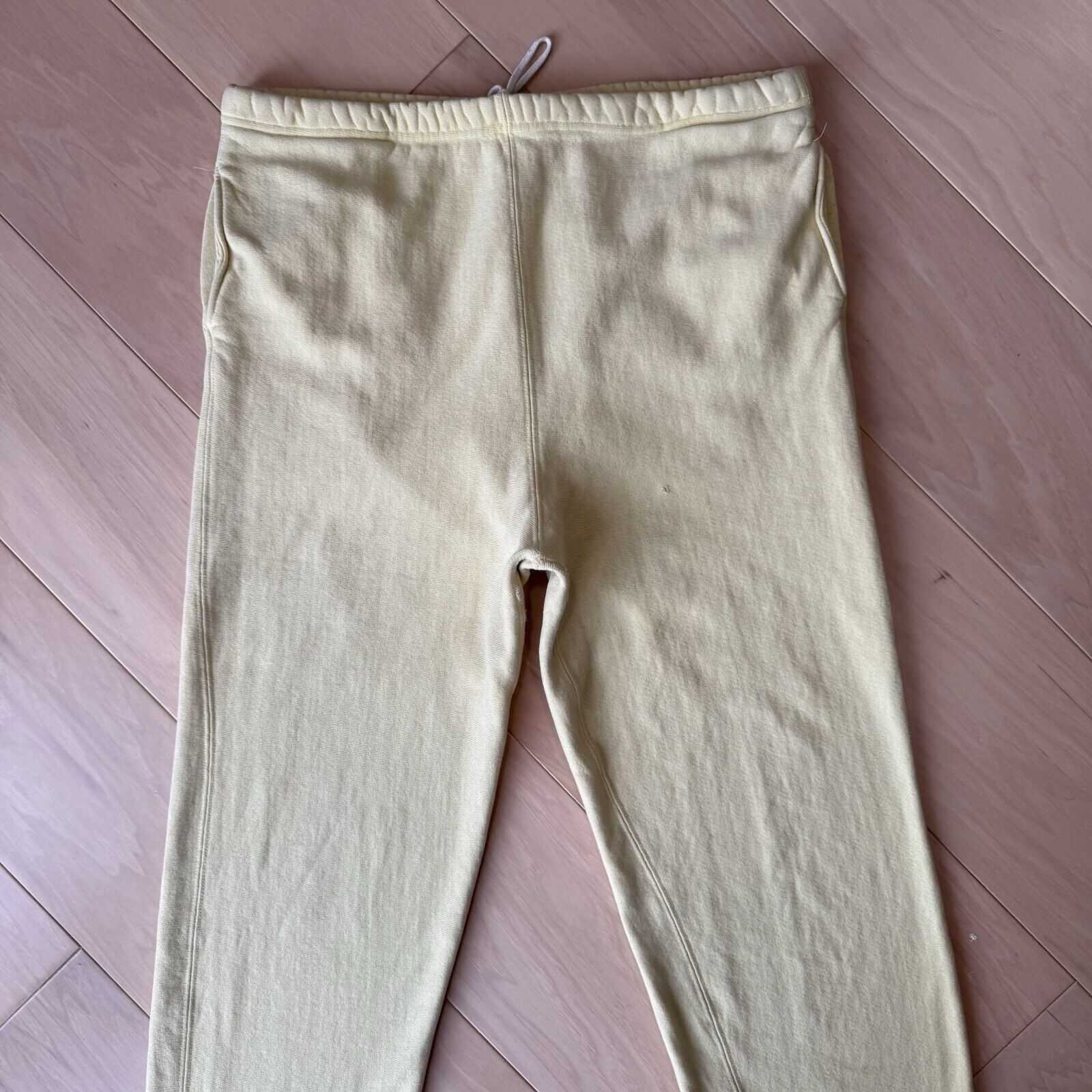 Champion × Vintage Vintage Champion Reverse Weave Sweatpants Large Yellow 90s Size US 34 / EU 50 - 3 Thumbnail