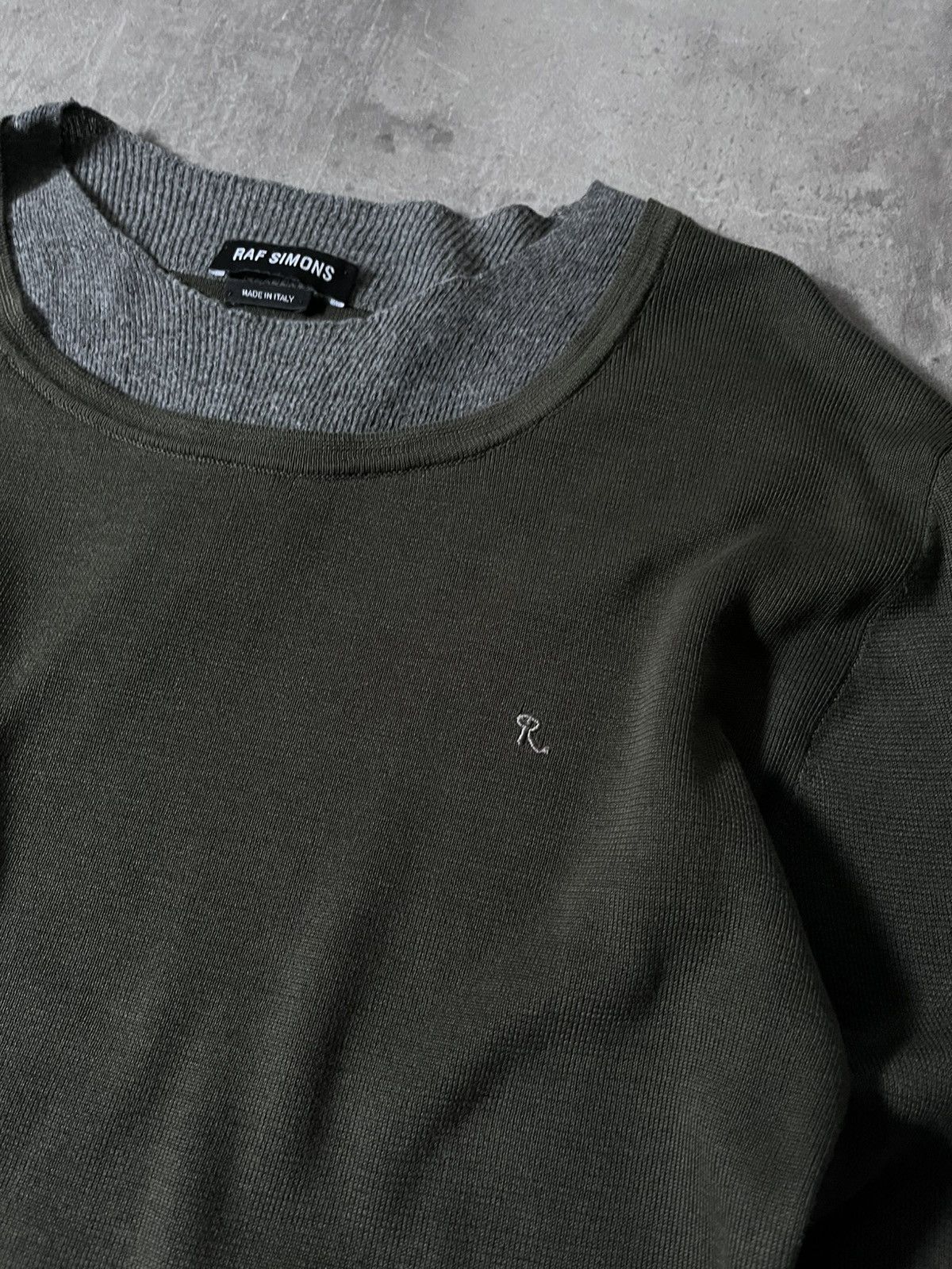 Raf Simons double layered sweater vintage green