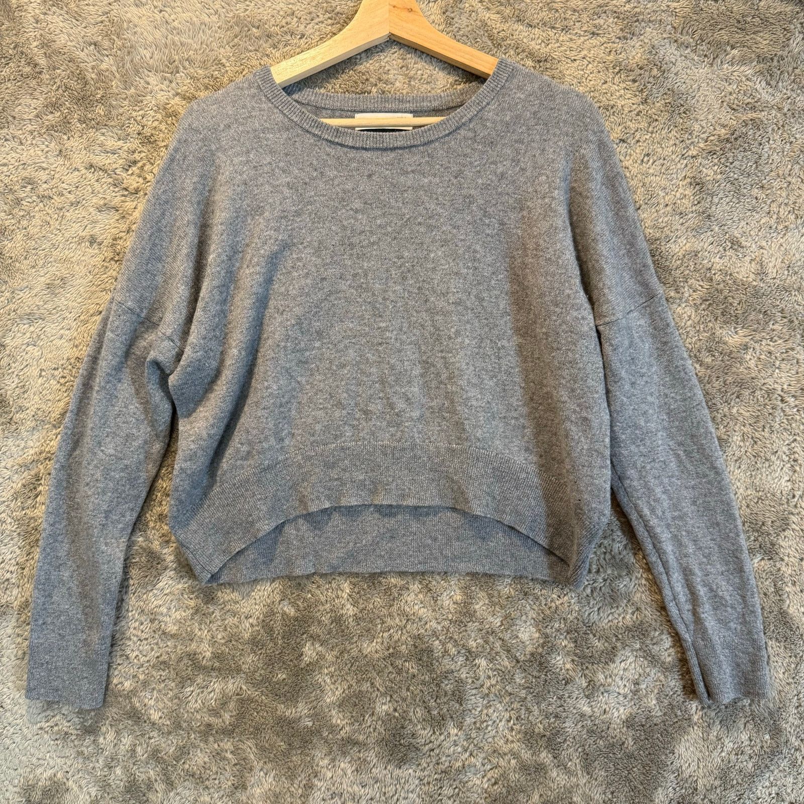 Other Grana Gray Mongolian Cashmere Crop Sweater L Large Size L / US 10 / IT 46 - 1 Thumbnail