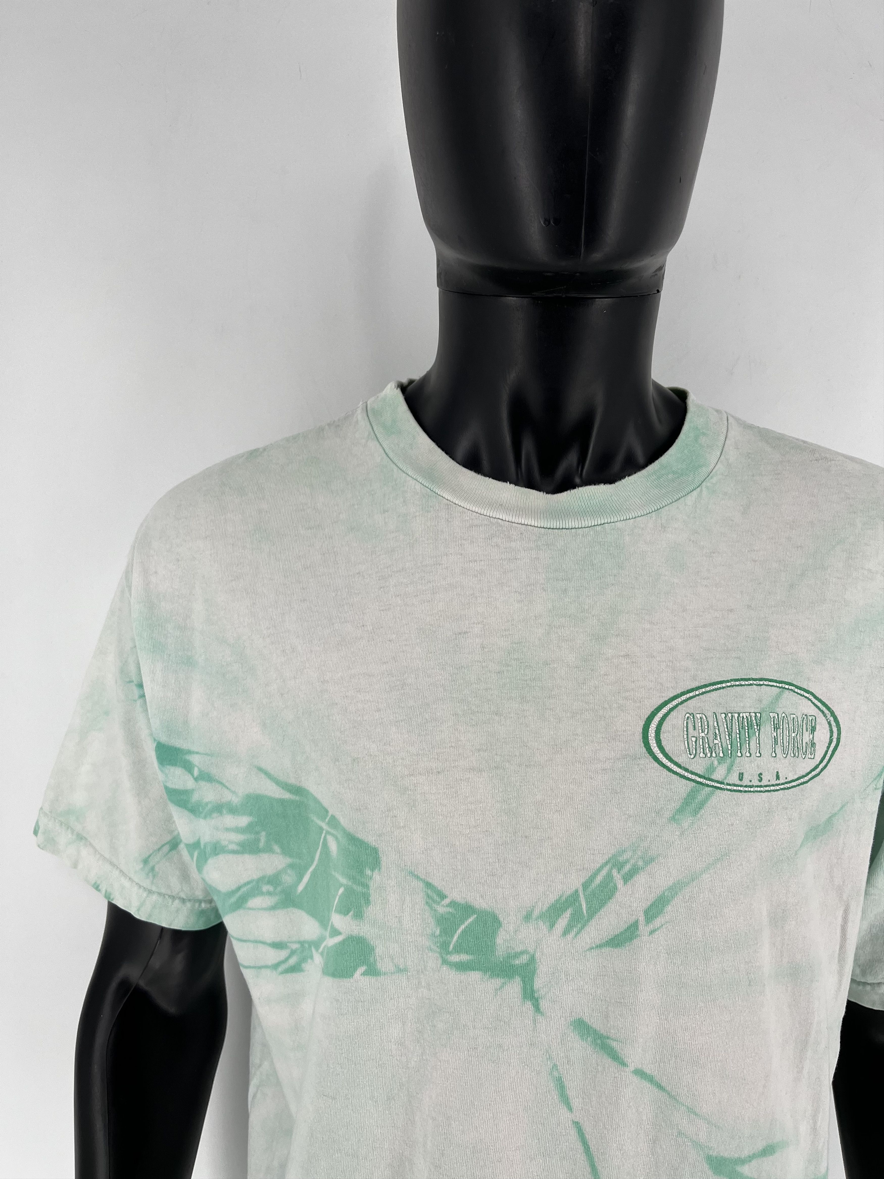 Vintage Vintage 90s Gravity Force Big Logo Full Print Tie-Dye Shirt Size US L / EU 52-54 / 3 - 7 Thumbnail