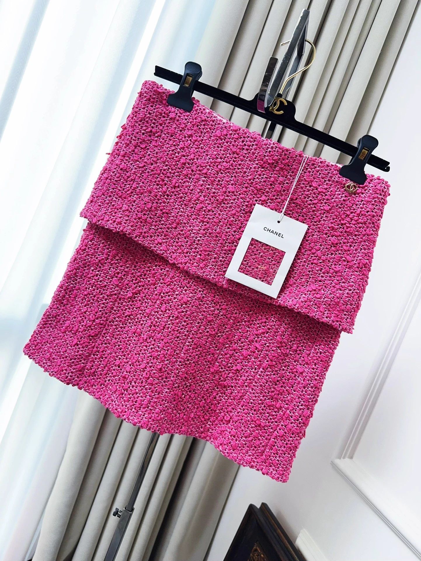 Chanel Chanel 21C Blush Pink Tweed Mini Skirt 34 New Size 25" / US 0 / IT 36 - 7 Thumbnail