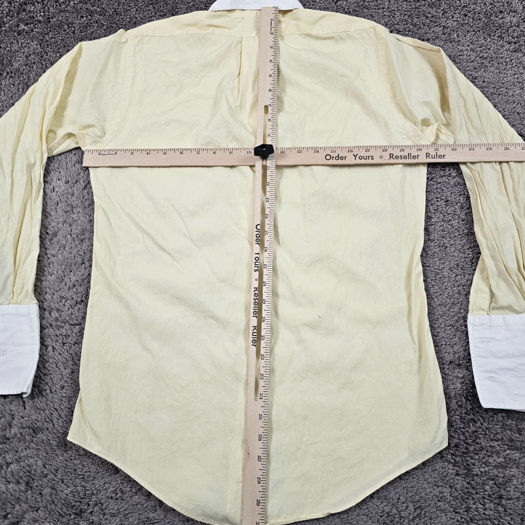 Brooks Brothers Brooks Brothers Shirt Mens M Yellow Cotton Button-Up Long Sleeve with Pocket Made in USA - USA Theme, Spread Collar, Solid, VintageLook? Size US M / EU 48-50 / 2 - 7 Thumbnail