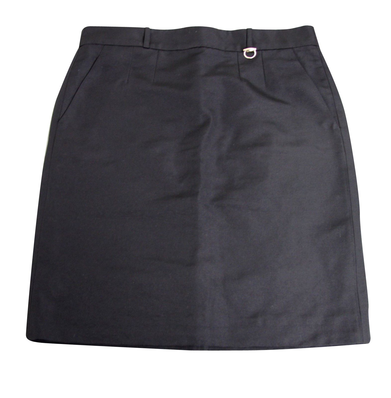 Gucci Women's Pencil Black Polyester Cotton Skirt With Horsebit Size 28" / US 6 / IT 42 - 1 Thumbnail