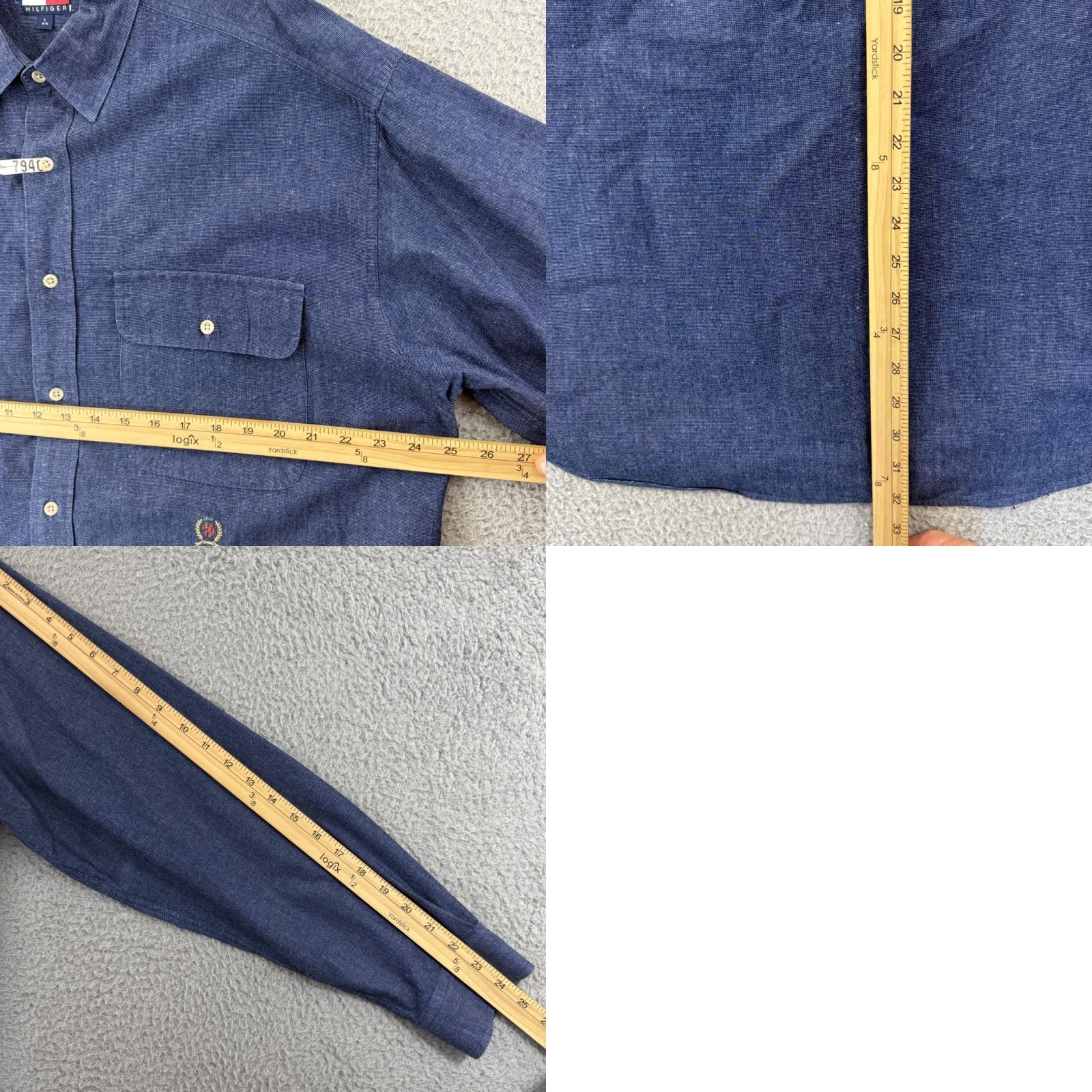Tommy Hilfiger VINTAGE Tommy Hilfiger Shirt Mens Large Blue Casual Button Up Long Sleeve Preppy Size US L / EU 52-54 / 3 - 8 Thumbnail
