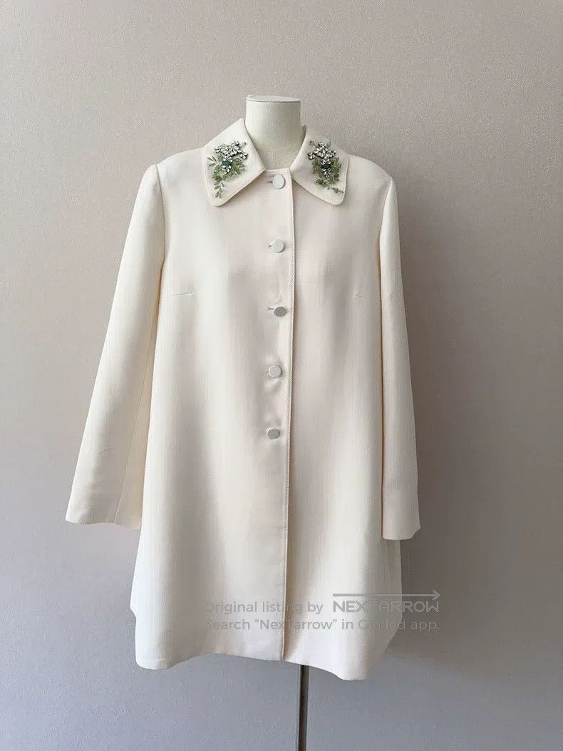 Valentino Valentino White wool heavy work coat Size M / US 6-8 / IT 42-44 - 1 Thumbnail