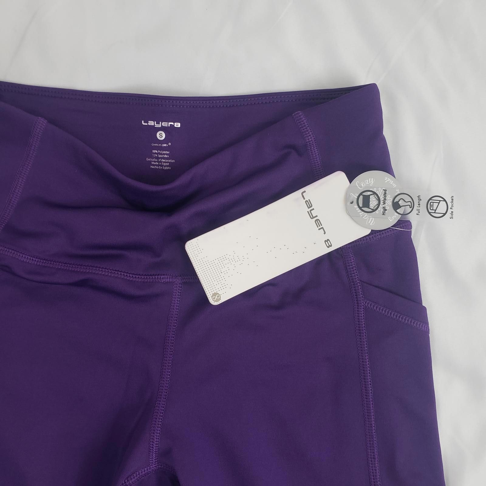 Layer 8 Stylish Purple High-Waisted Leggings with Pockets Size 28" / US 6 / IT 42 - 5 Thumbnail