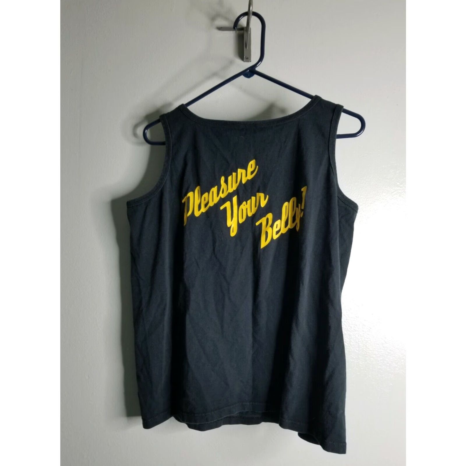 Anvil VINTAGE Anvil Tank Top Womens L Pittsburg Pete's Pleasure Your Belly Double-Sided Casual Cotton Black 90s Retro Gym Workout T-Shirt Womens Size L / US 10 / IT 46 - 2 Thumbnail