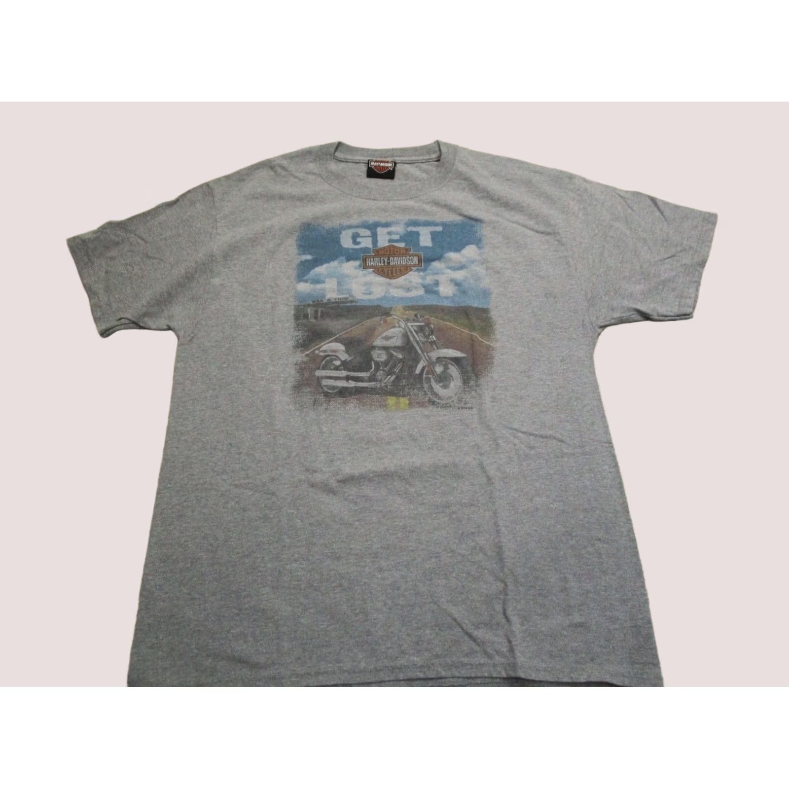 Harley Davidson Harley-Davidson Shirt Men Medium Gray Short Sleeve Biker City Motorcycle Patriotic Transportation Logo 90s? Size US M / EU 48-50 / 2 - 1 Thumbnail