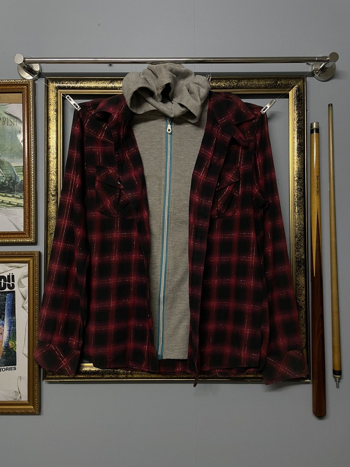 Japanese Brand Vintage 90s Japan 31040=Homme Punk Double Layered Hoodie Size US M / EU 48-50 / 2 - 1 Thumbnail