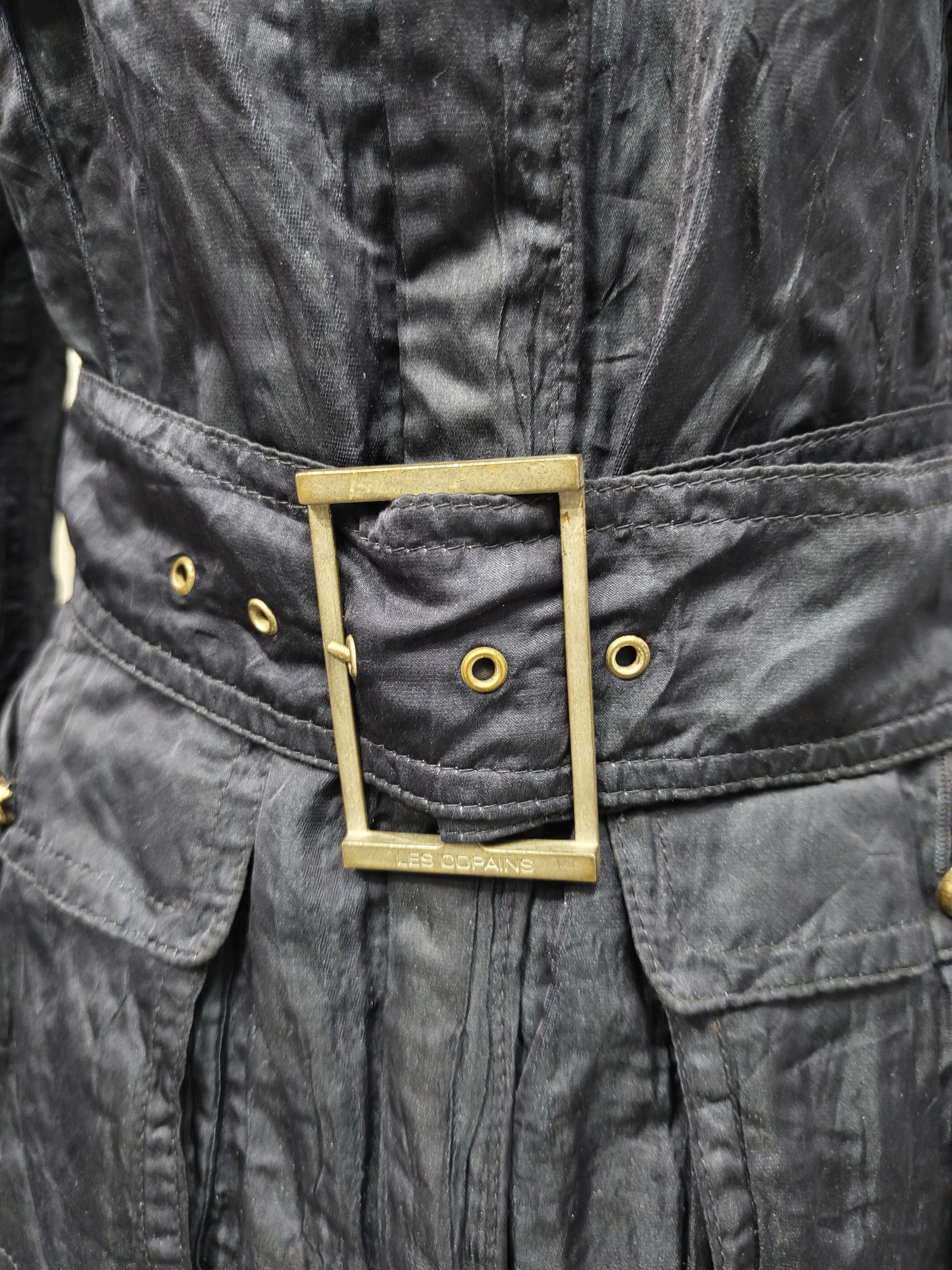 Les Copains 90s Les Copains 🇮🇹 Crinkle Belted Military Field Jacket Size M / US 6-8 / IT 42-44 - 9 Thumbnail