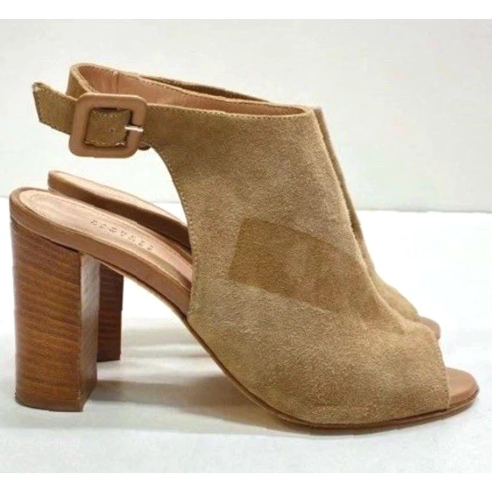 Vintage Womens Barneys New York Beige Suede Ankle Wrap Heels Casual Size 6 Italy Strappy | Womens Shoes Size US 6 / IT 36 - 4 Thumbnail
