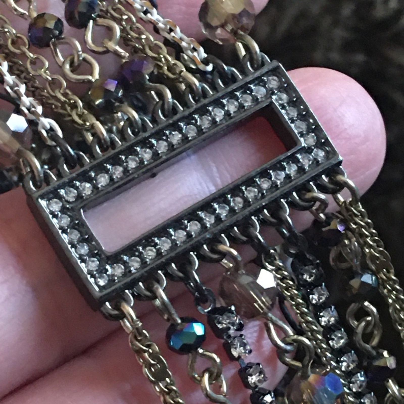 Jewelry Multi tone chain tie style fringe sparkle necklace Size ONE SIZE - 5 Thumbnail