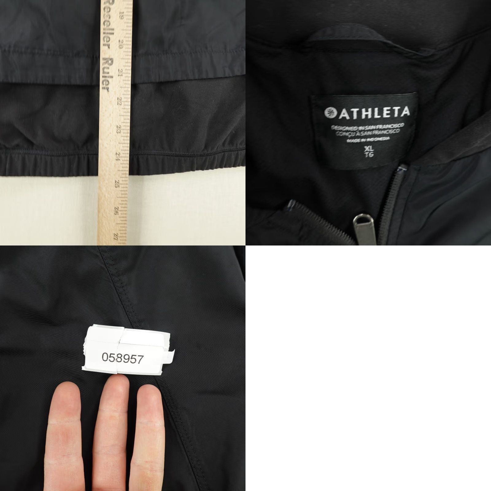 Athleta Athleta Jacket Womens XL Black Bomber Jacket Zip Up Windbreaker Performance Coat Ruched Size XL / US 12-14 / IT 48-50 - 8 Thumbnail