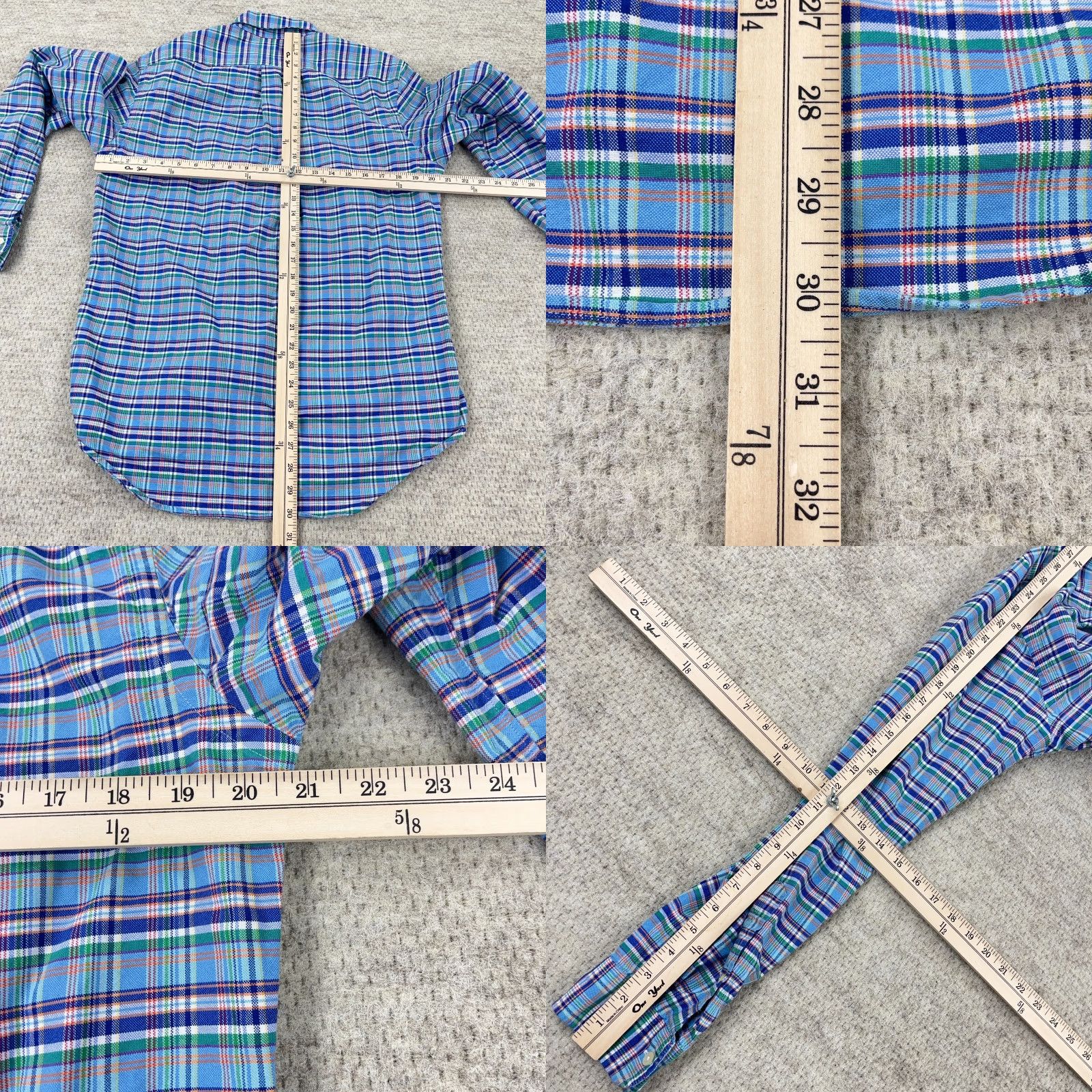 Ralph Lauren Ralph Lauren Shirt Men Medium Blue Plaid Button-Up Oxford Cloth Multi Flesh Pony Size US M / EU 48-50 / 2 - 8 Thumbnail