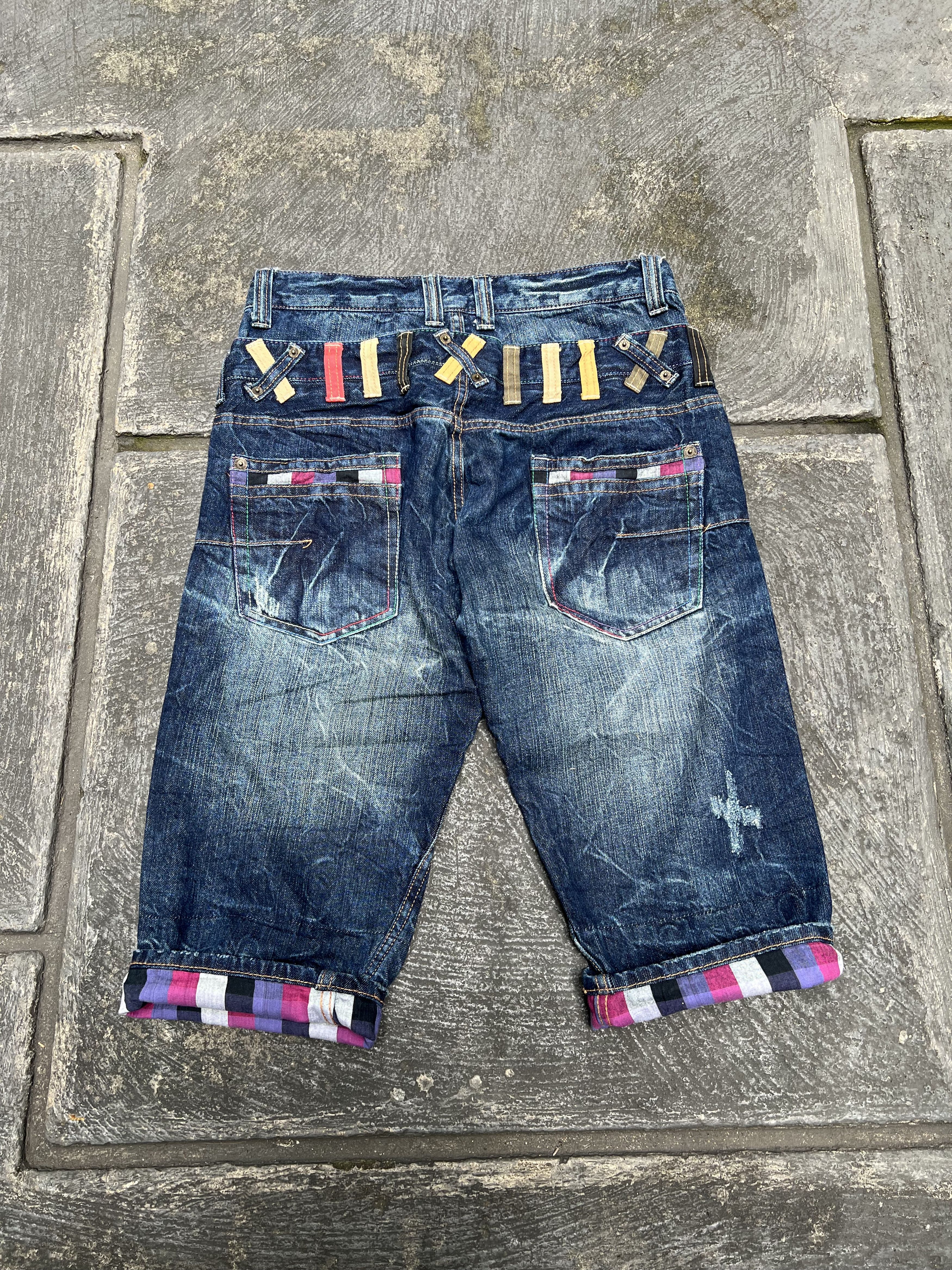 Japanese Brand 2000s Japanese Ifsix Double Waist Wash Jeans Jorts Short y2k Size US 31 - 1 Thumbnail