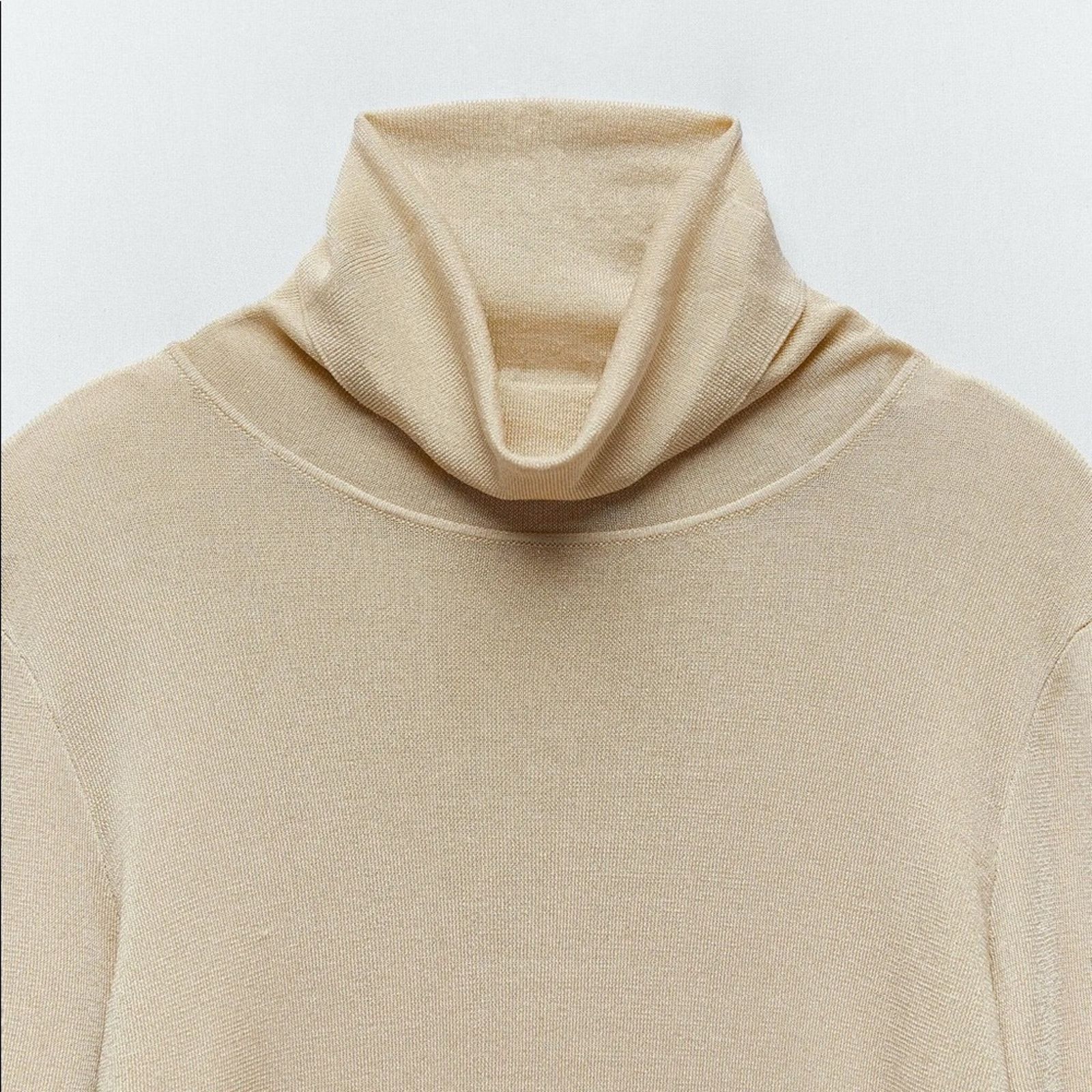 Zara ZARA METALLIC THREAD KINIT SWEATER Size M / US 6-8 / IT 42-44 - 6 Thumbnail