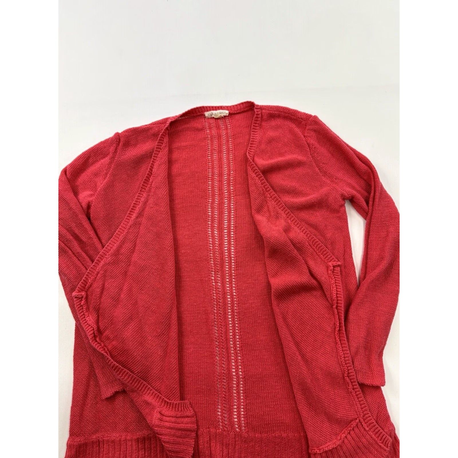 Eileen Fisher Eileen Fisher Sweater Cardigan Womens Medium Red Linen Open Lightweight Knits Solid Vintage No Size M / US 6-8 / IT 42-44 - 3 Thumbnail