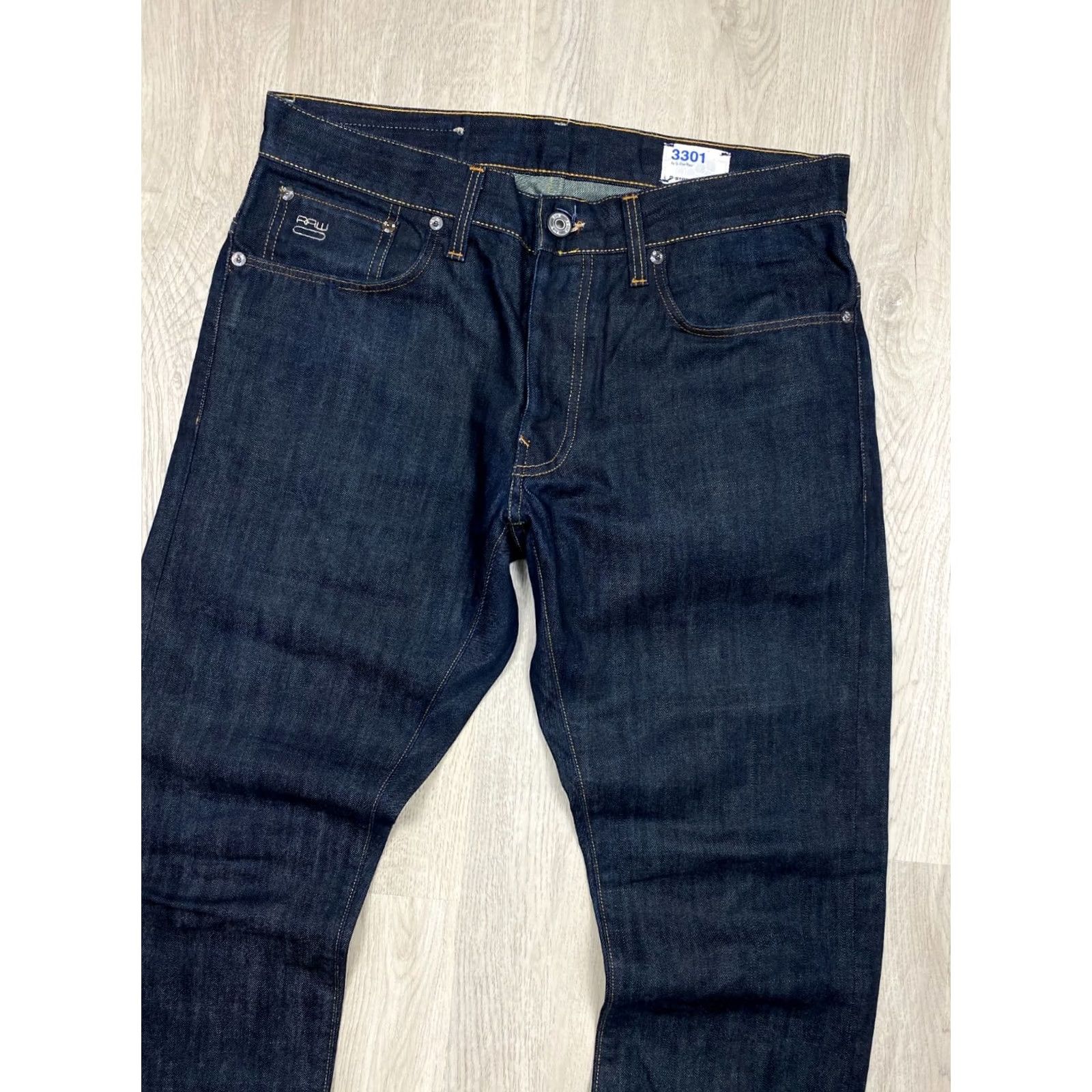 G-Star G Star Raw 3301 Slim Mens Denim Jeans Pants 34 Blue Denim 34 Regular 32 Inseam 3301 Slim Mens Jeans Size US 34 / EU 50 - 2 Thumbnail