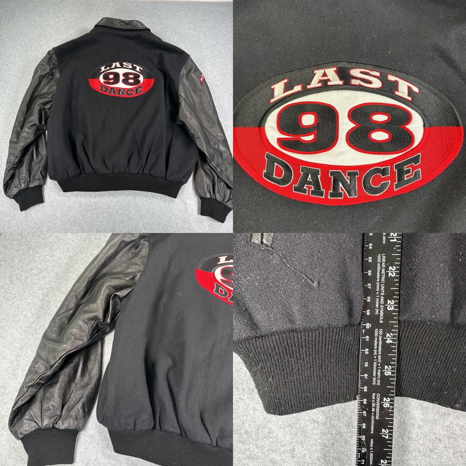 Jordan Brand VINTAGE Jordan Last Dance 98 Varsity Jacket Mens L Black Wool Leather USA Jacket Size US L / EU 52-54 / 3 - 8 Thumbnail